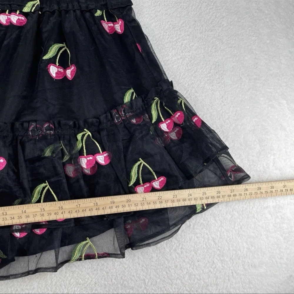Buddy Love Sz Medium CLEMENTINE Elastic Waist Mini Dress Wild Cherries Black NWT - Picture 9 of 13